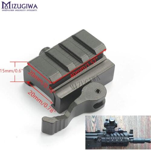 0.6" 3 Slot QD Quick Detach Lever Lock Mount 20mm Weaver Picatinny Rail Adaptor and Riser for AR15 M16 Rifle Red Dot Sight Scope