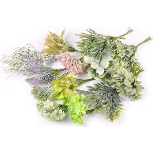 1bunch Artificial Flowers Leaf For Christmas Decoration Accessories Xmas Wreath Wedding Cake Gift Box Wreaths DIY Crafts C3092