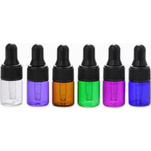 100pcs 2ml Glass Essential Oils Bottle Glass Dropper Bottles Refillable Dropper Fragrance Vials Sample Bottle