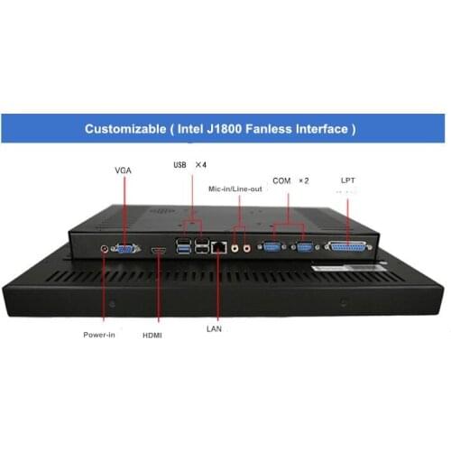 19 inch front panel waterproof resistive touch all in one PC