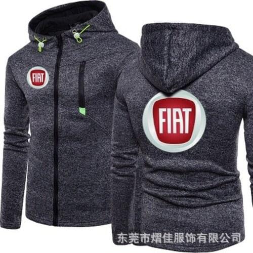 2021 Spring Autumn Mens Hoodie for Fiat Logo High Quality Hooded Sweatshirts Zipper Clothing M K