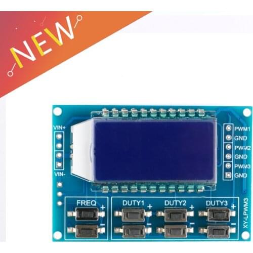 5Pcs 3-way Signal Generator PWM Pulse Frequency Duty Cycle Adjustable Module LCD Display 1Hz-150Khz 3.3V-30V PWM Board Module
