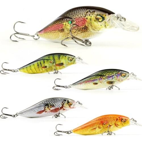 5pcs/set 3.5"/10.7g Realistic Group fish Crankbait 3D Eyes Fishing Lure Bionic Body Textures Fishing Bait Wobbler Tackle AH13