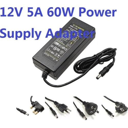 AC 100-240V to DC 12V 5A 60W Power Supply Adapter For LED Strip Light