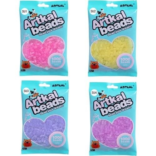 ARTKAL 4 UV colors 4000 beads change color under sunshine S-5mm perler beads funny craft gift DIY toys