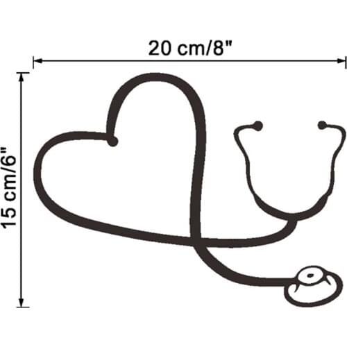 16*11.3CM Car Sticker On The Heart Of A Nurse Doctor Stethoscope Love Stylish Reflective Vinyl Decal
