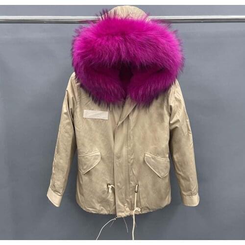Beige Coat Winter Womens Faux Fur Lined Jacket Parka Fashion Warm High Quality Coat