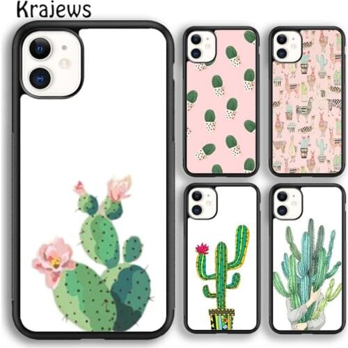 Krajews Plants Cactus Banana lamas Phone Case Cover For iPhone 5s 6s 7 8 plus X XS XR 11 12 pro max Samsung Galaxy S7 S8 S9 S10