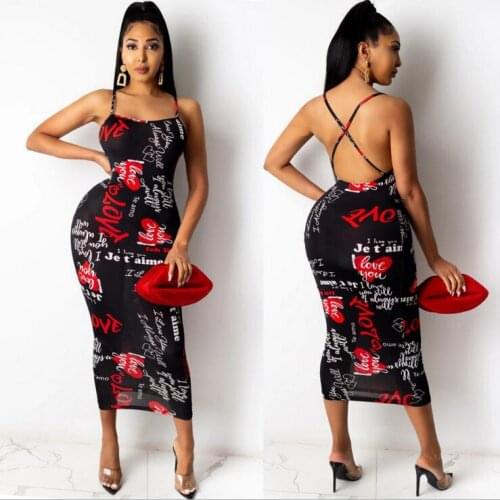 Black and white checkerboard print sexy tight dress 2021 summer halter cross strap bag hip skirt