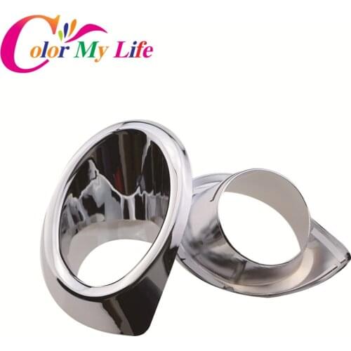 Color My Life Car ABS Chrome Front Fog Light Cover Fog Lamps Lights Trim Covers for Peugeot 3008 2014 2015 Car Stickers