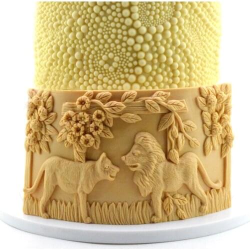 Cheap New lovely cartoon animal silicone cake mold lion shape cake mold peach leaf chocolate cookies sugarcraft silicone mold