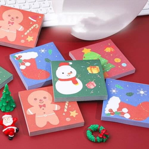 Ellen Brook 1 PCS Kawaii Cartoon Christmas Snowman Notes Memo Pad Book Marker Stationery Office School Supply Planner Sticker