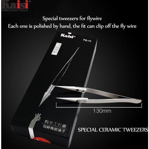 Kaisi TC-11 Precision ceramic head tweezers high temperature resistant mobile phone repair flying line dedicated