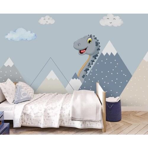 Carton Kids Bedroom Wall Paper Animal Dinosaur Mural Photo Wallpaper Contact Paper 3d Wall Murals Canvas 3d Photo Wallpaper