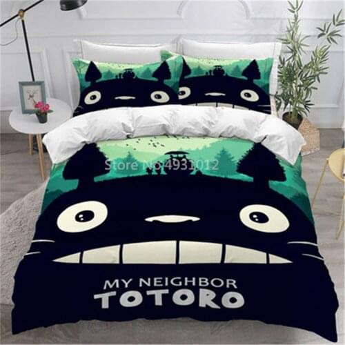 New Kids My Neighbor Totoro Bedding Set Cartoon Cute Children Home Decor Cover Quilt Cover for Kid Adults Birthday Gifts