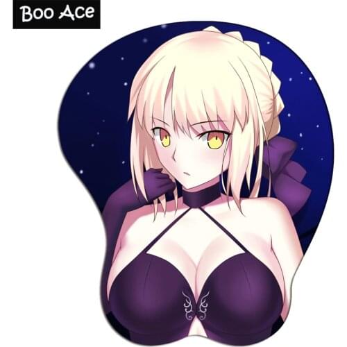 Fate Saber Alter Anime 3D Oppai Mouse Pad Wrist rest