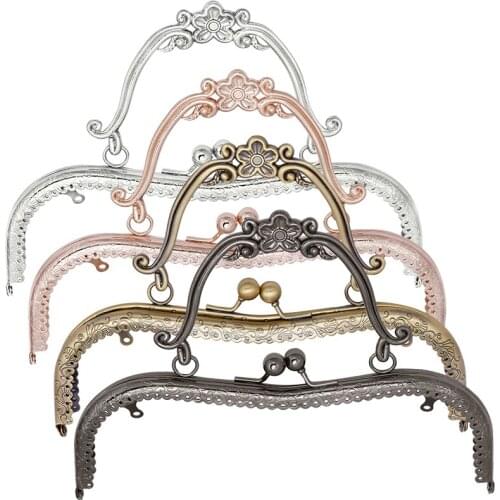 LMDZ 4 PCS Purse Clasp Frame Metal Purse Frame Metal Kiss Clasp Purses for Purse Making Bag Making Purses Handle Accessories