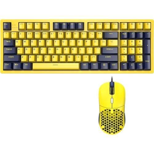 AJAZZ B16 F15 96 Key CHERRY Switch Mechanical Gaming Keyboard Lightweight RGB Game Mouse Macro Programming Max 16000 Mice for PC