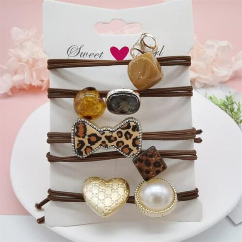 2PCS/LOT Fashion Korea Women Hair Ropes Big Acrylic Elastic Rubber Bands for Girl Fashion Hair Accessories Ties 2021 Wholesale