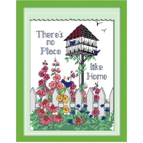 Warm harbor cross stitch kit flowers bird home 14ct 11ct count print canvas stitching embroidery DIY handmade needlework plus