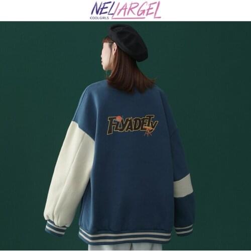 NELLARGEL Women Y2k Harajuku Patchwork Vintage Baseball Jacket 2021 Female Streetwear Korean Varsity Jacket Girl Kawaii Jackets