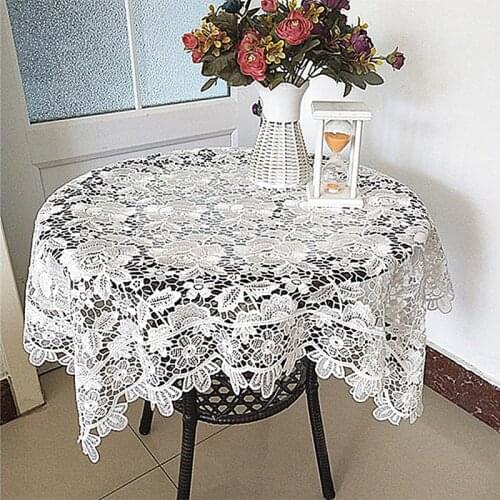New lace white tablecloth embroidery restaurant kitchen tea coffee table cover cloth Christmas family party wedding decoration