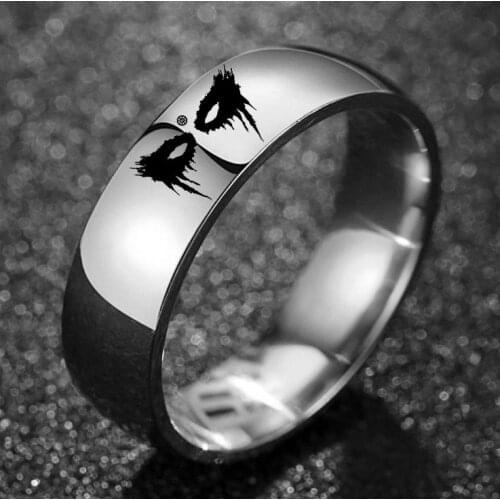 New Trendy Titanium Steel Black Wedding Ring Can We Meet Again Stainless Steel Ring Fashion Lovers Ring Wedding Jewelry