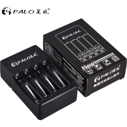 PALO 4 Slots USB Smart rechargeable battery Charger for 1.2V Ni-Mh Ni-Cd AA AAA Rechargeable batteries