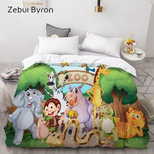 3D HD Custom Duvet Cover,Comforter/Quilt/Blanket case Animal zoo,Cartoon Bedding 140x200/200x200 for Baby/Kids/Child/Boy/Girl