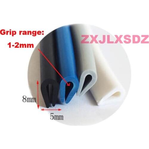 5mm x 8mm U Channel Edge Guard Rubber Sealing Strip Weatherstrip Car Door Protector For 1-2mm Sheet