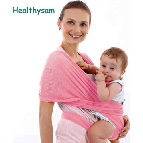 Healthysam 0-12 Months Baby Carrier Scarf Adjustable Breathable Wrap Baby Carrier Toddler Hipseat Strap Sling for Newborns