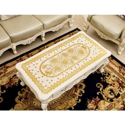 Hollow Embroidery Tablecloth PVC With Fabric Waterproof Stain Resistant tablecloth For DinningTable Indoor Lace tablecloth
