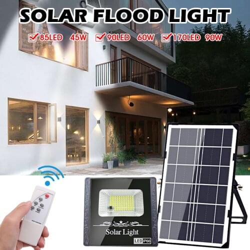 Solar light outdoor double safety light 85/90/170LED with remote IP67 waterproof street light wall light 45W/60W/90W/100W