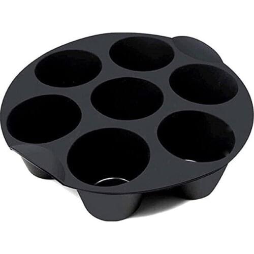 High Quality 7 Gird Round Cake Baking Trays Non-stick Silicone Air Fryer Parts 95AC