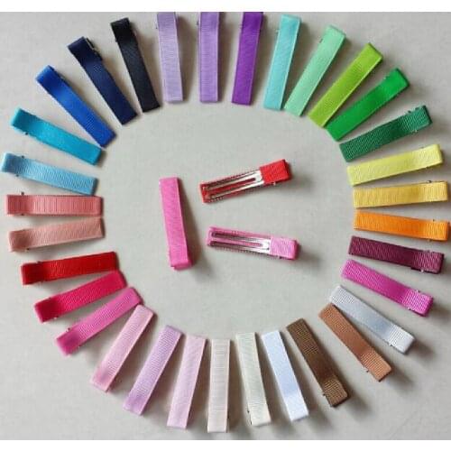 Hair alligator Clips Hairpins Accessories for Women Girl Bow Flower Headwear 4.8cm Cover lined Ribbon Double Prong 10pcs FJ3201