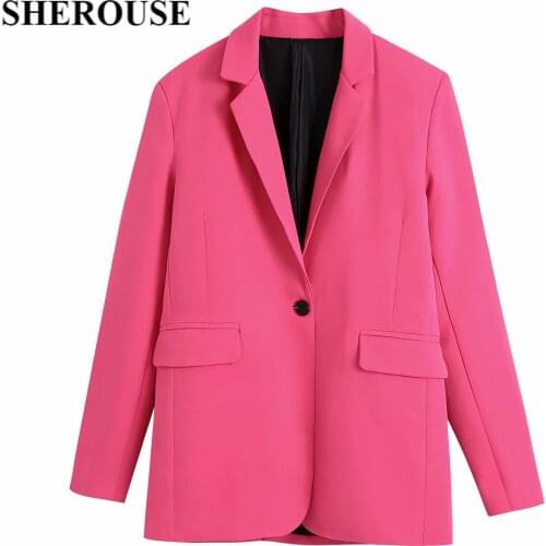 SHEROUSE Elegant Blazer Women Fashion Long Sleeves Casual Office Lady Suit Chic Woman Blazer Suit veste femme