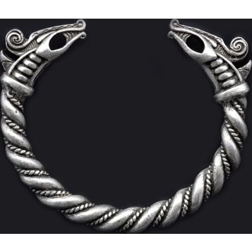 1pc Handmade Large Viking Dreki Dragons Bangles Fashion Twist Bracelets B-02