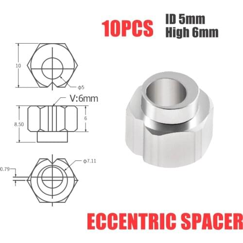 10pcs 6mm Eccentric Spacer apply V-Slot rail V-Wheels for Reprap 3D printer OX/Shapeoko CNC DIY parts print printed