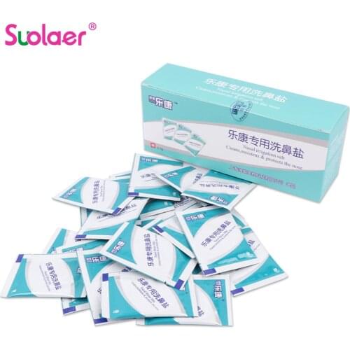 2.7g * 60pcs Nose Cleaner Salt Nasal Wash Salt For Allergies Relief Rinse Irrigator Sinusite Neti Pot 300ML For Adults Children