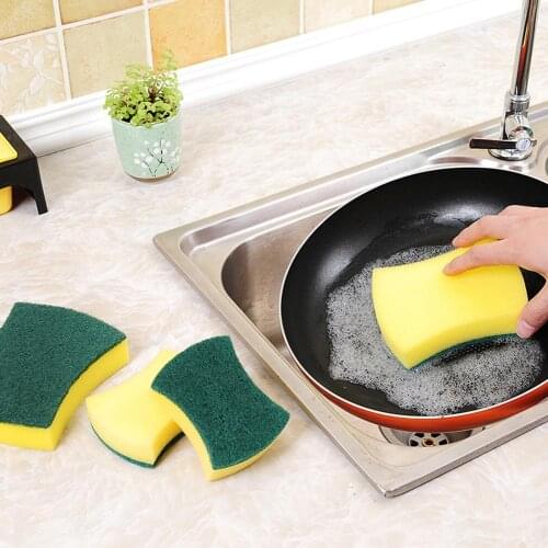 2Pcs Household Bathroom Magic Dish Washing Cleaning Eraser Sponge Scrubbing Scouring Pads For Kitchen Cleaner Tools Accessories