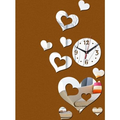 2015 new home decoration living room quartz acrylic modern design luxury mirror wall clock 3d watches stickers