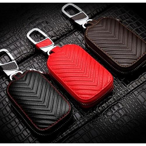 2017 NEW Fashion Genuine Cow Leather Styling Car Auto Home Using Key Chain Keyrings Ring Case Holder Cover Wallet Bag Car Gifts