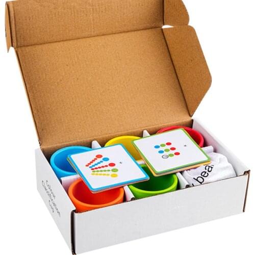 50pcs Counting Coins Matching Sorting Cups Rainbow Sensory Toys Montessori Kit