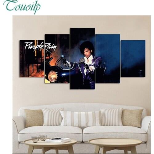 5D Diy Diamond Cross Diamond Rhinestone Diamond Mosaic Handsome singer Prince purple rain round&square Pattern Home Decor 5pcs