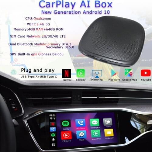 Carplay Car Ai Box Wireless Adapter Android 9.0 Radio Support Mobile Mirroring Split Screen suitable For BMW Audi Plug And Play