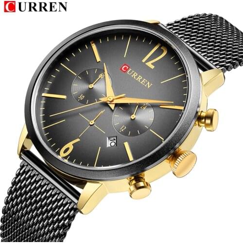 CURREN Luxury Brand Men Sport Watches Mens Digital Quartz Clock Stainless Steel Waterproof Wrist Watch relogio masculino 8313