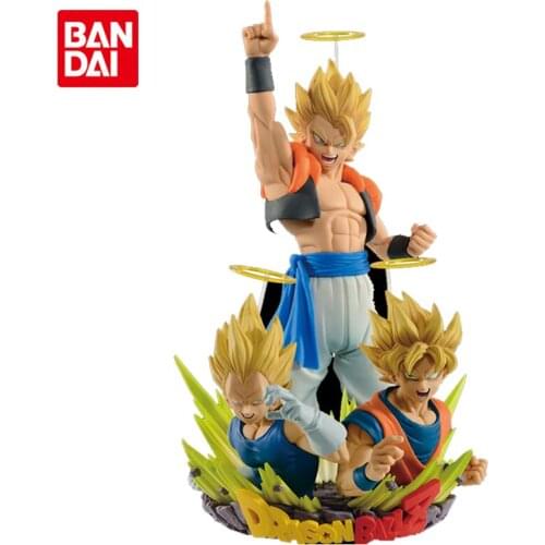 Bandai Genuine Dragon Ball Z COM Vegeta IV Son Goku Gogeta Super Saiyan Anime Action Figure Collect Model Toys Gifts for Kids
