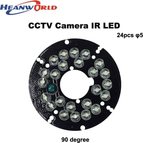 Heanworld 24 IR Leds Infrared IR Board for Security camera CCTV dome Camera 90 Degrees camera LED board