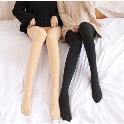 Sexy Women Tights Elastic Black Skin Slim Long Pantyhose Stretchy Fashion Winter Warm Plus Velvet Thick Tights Stockings Hosiery