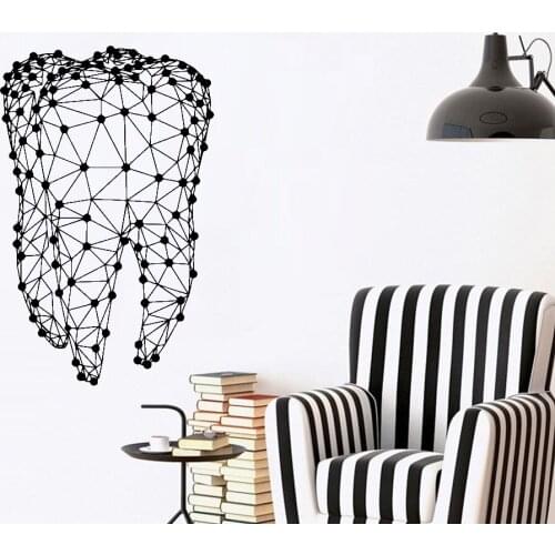 Commercial Decal Art Stickers Teeth Cartoon Wall Decals Dental Teeth Vinyl Mural Wall Stickers Wall Decor Sticker